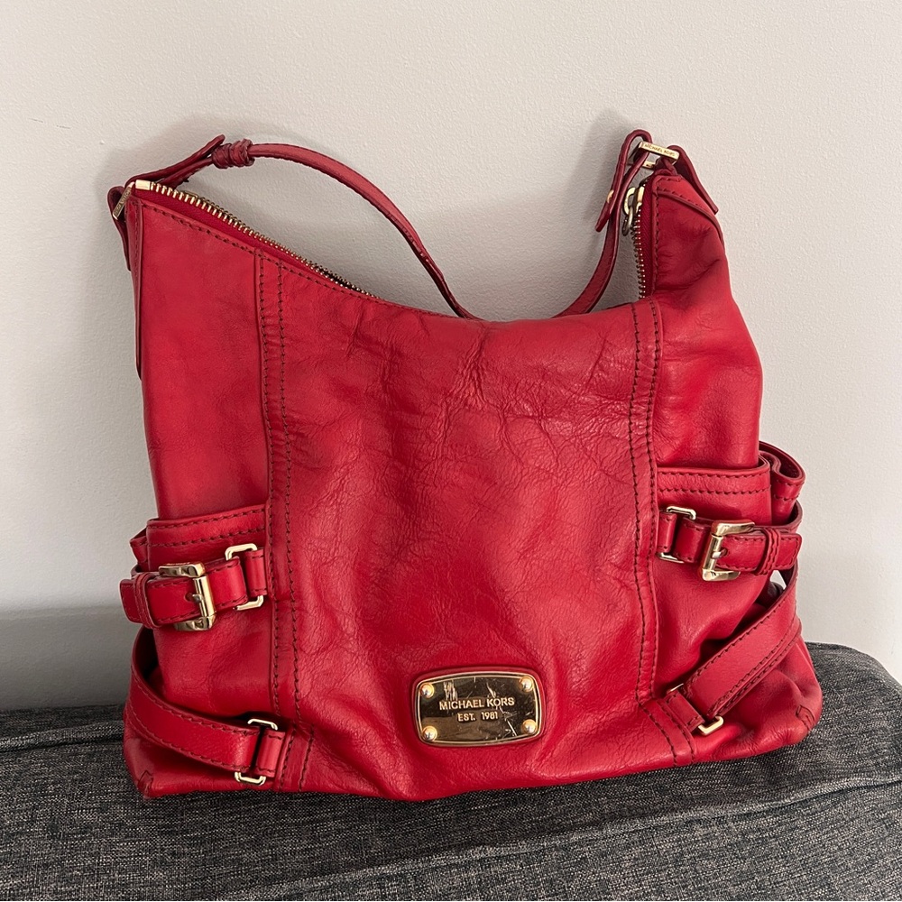 Michael Kors Vintage Red Leather Bag